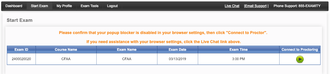 Exam Dashboard