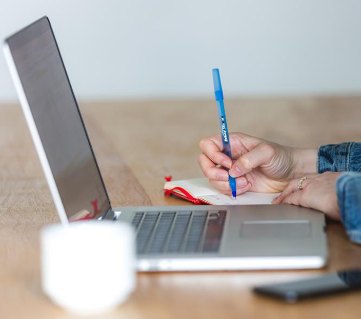 Webinar viewing on a laptop