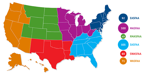 2022-23 NASFAA Volunteers by Region