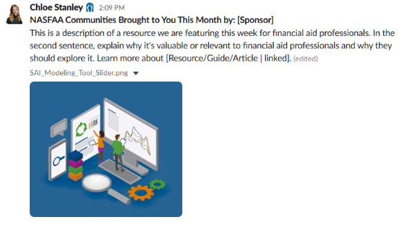 Example of Weekly Sponsor Post