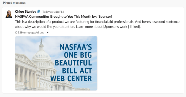 Example of Monthly Sponsor Post