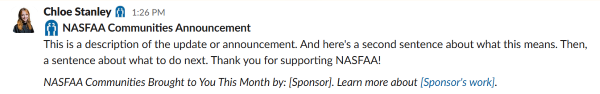 Example of Sponsor Tagline
