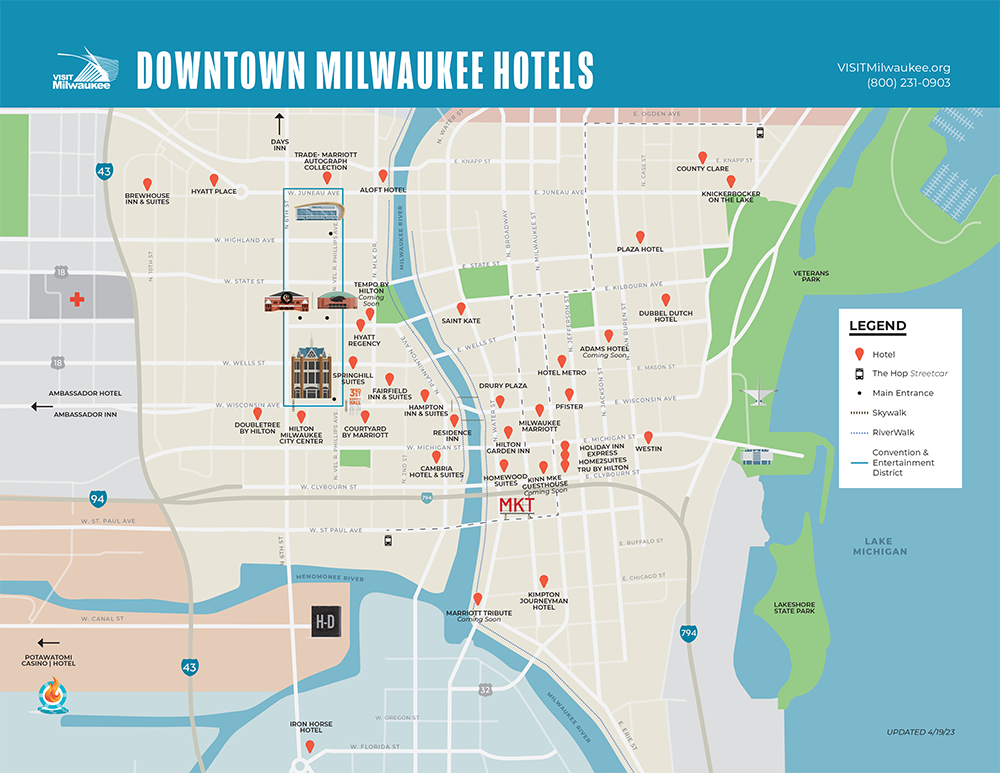 Milwaukee Hotel Map