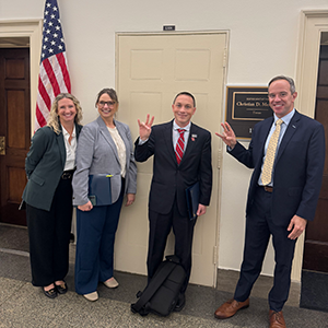 Group photo with Texas Rep outside office