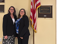 Susan Bogart and Emily Osborn outside Rep. Glenn Thompson's office