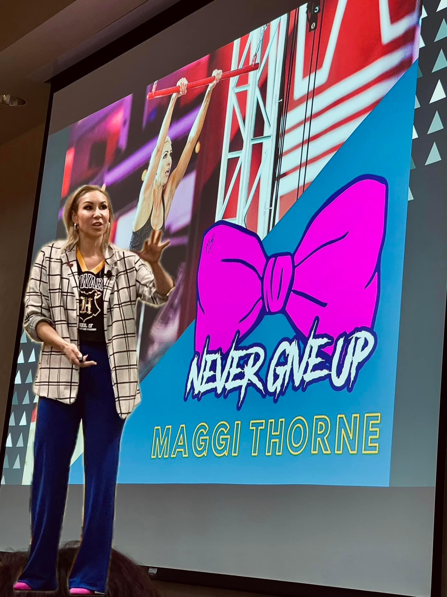 NeASFAA's keynote and motivational speaker Maggie Thorne.